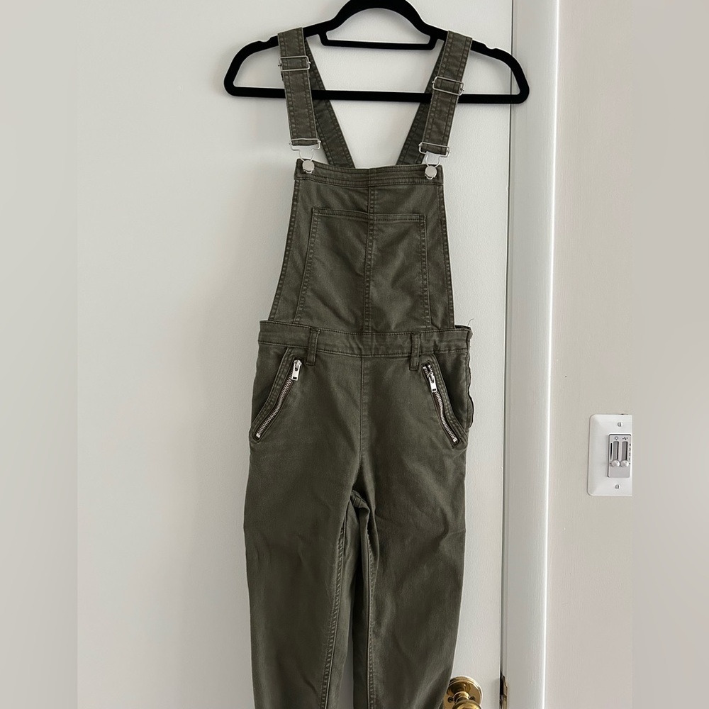 H&M Divided Olive Green Women's Skinny Overalls